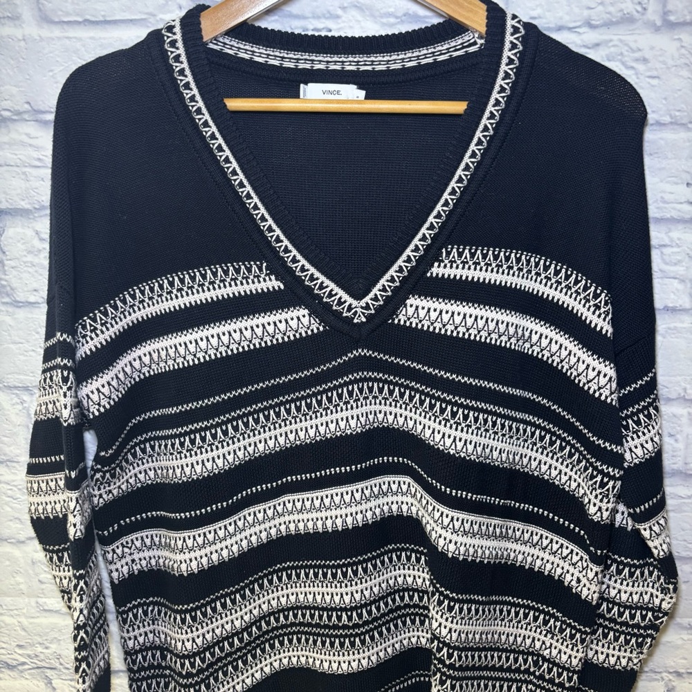 Vince women’s Small oversized long sleeve v-neck sweater shirt Cotton Casual